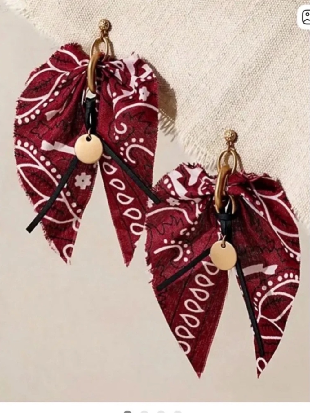 Free People Ariana OST Mae scarf dangle earrings NWT - Red